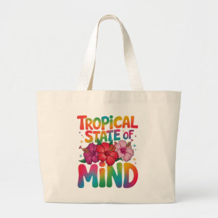 Tropischer Staat von Mind Summer Beach Ferien Jumbo Stoffbeutel