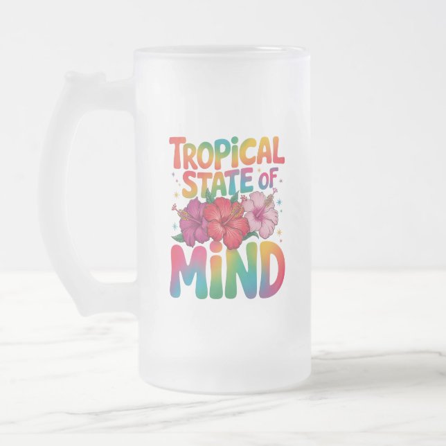 Tropischer Staat von Mind Summer Beach Graphic Mattglas Bierglas (Links)