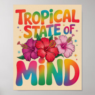 Tropischer Staat von Mind Summer Beach Graphic Poster