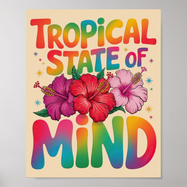 Tropischer Staat von Mind Summer Beach Graphic Poster (Vorne)
