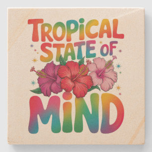 Tropischer Staat von Mind Summer Beach Graphic Steinuntersetzer