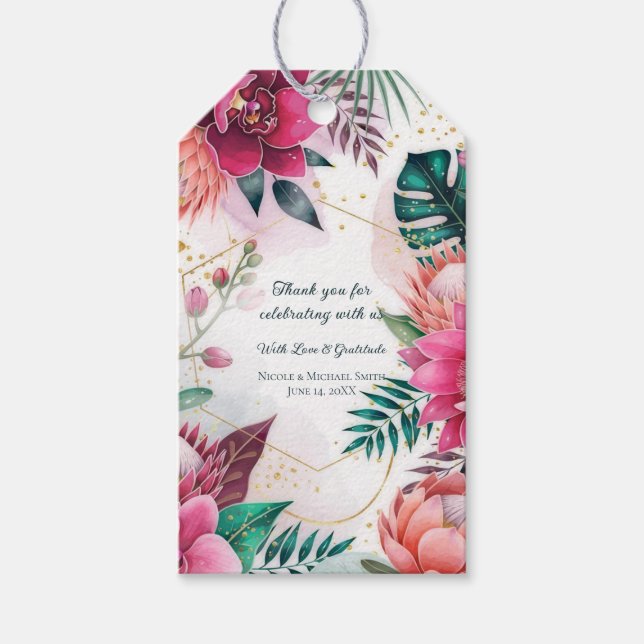 Tropischer Sternenstaub-Garten Blumige Paradies-Ho Geschenkanhänger (Vorderseite)