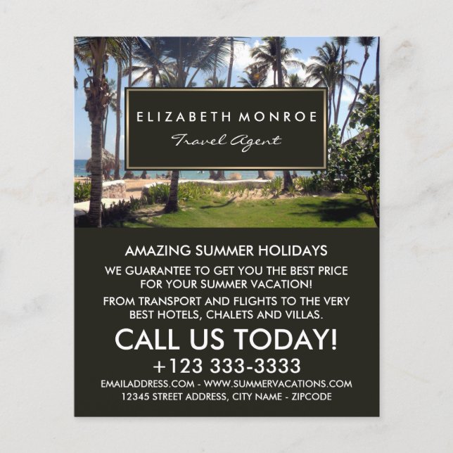 Tropischer Strand, Agent Werbung Flyer (Vorne)