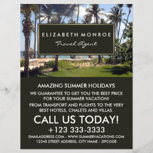 Tropischer Strand, Agent Werbung Flyer