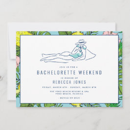 Tropischer Strand Bachelorette Strandspazierweg  Einladung