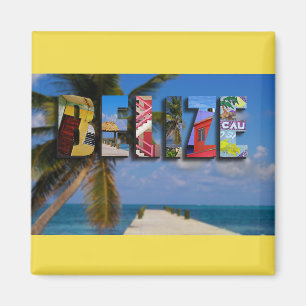 Tropischer Strand-blaue Ozean-Reise-Fotos Belizes Magnet