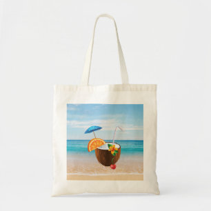 Tropischer Strand,Blauer Himmel,Ozeansand,Kokosnus Tragetasche
