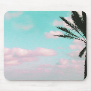 Tropischer Strand, Blick aufs Meer, rosa Wolken, P Mousepad