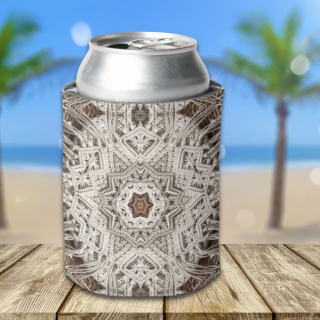 Tropischer Strand Boho chic Stamm Makrame Crochet Dosenkühler (tropical beach boho chic tribal macrame crochet can cooler)