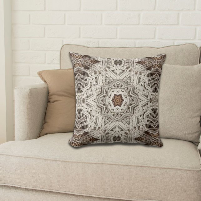 Tropischer Strand Boho chic Stamm Makrame Crochet Kissen (tropical beach boho chic tribal macrame crochet throw pillow)