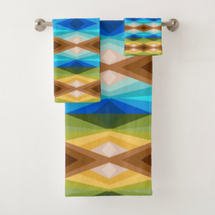 Tropischer Strand Farbiger Kaleidoskop Abstracte K Badhandtuch Set