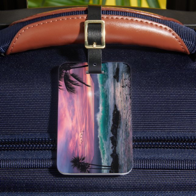 Tropischer Strand Gepäckanhänger (Vorderseite Insitu 2)