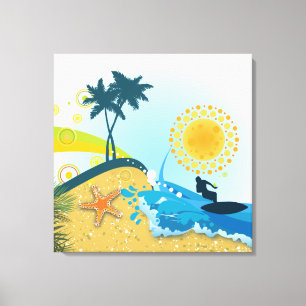 Tropischer Strand, gepackte Leinwand