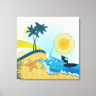 Tropischer Strand, gepackte Leinwand