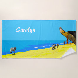 Tropischer Strand, Goa, Indien, Ihr Name Strandtuch