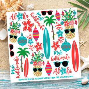 Tropischer Strand Hawaiianische Ananas Mele Kaliki Feiertagskarte