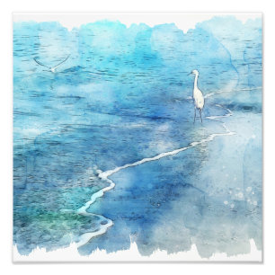 Tropischer Strand im Aquamarinen Aqua Türkis Blau Fotodruck