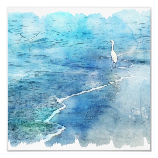 Tropischer Strand im Aquamarinen Aqua Türkis Blau  Fotodruck (Vorne)