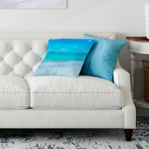 Tropischer Strand im Aquamarinen Aqua Türkis Blue  Kissen