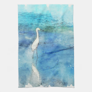 Tropischer Strand im Aquamarinen Aqua Türkise Blu Geschirrtuch