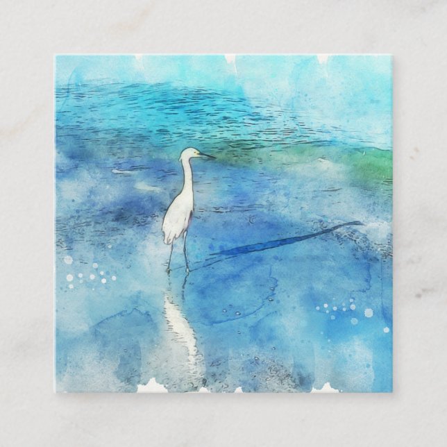 Tropischer Strand im Aquamarinen Aqua Türkise Blue Quadratische Visitenkarte (Vorderseite)