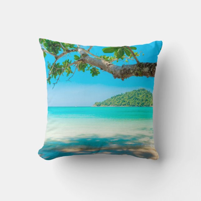 Tropischer Strand Kissen (Vorderseite)