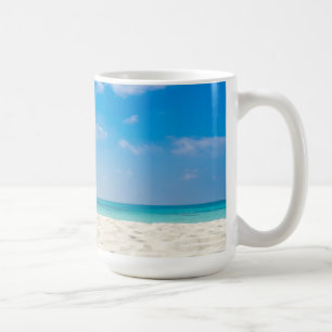 Tropischer Strand-Meersand-Himmel u. Sommer-Tag Kaffeetasse