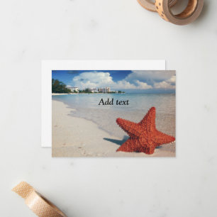 Tropischer Strand mit Seestern Mitteilungskarte