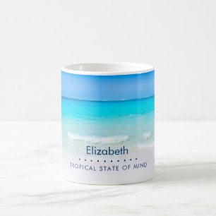 Tropischer Strand mit türkisblauem Meer Personalis Kaffeetasse