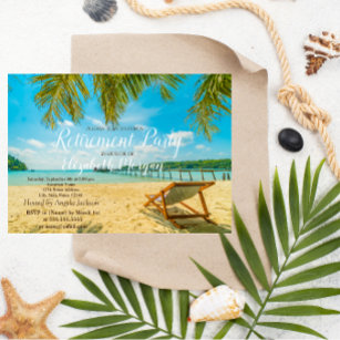 Tropischer Strand, Palm, Party für die Ruhestätte  Einladung