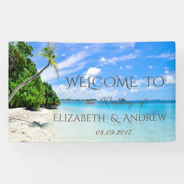 Tropischer Strand, Palm Wedding Banner (Horizontal)