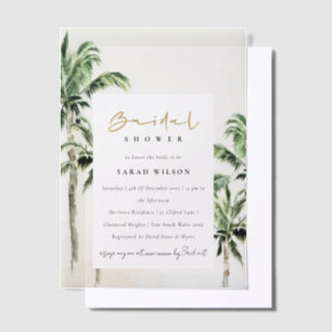 Tropischer Strand Palmen Aquarell Brautparty