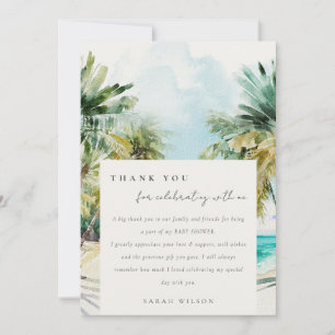 Tropischer Strand Palmen Baby Shower Danke Einladung