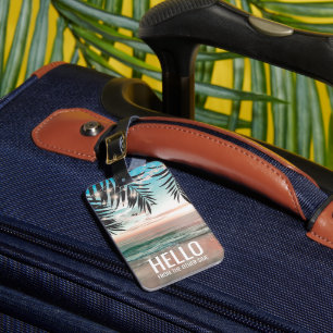 Tropischer Strand Personalisierter Lustiger Reise Gepäckanhänger