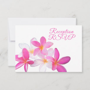 Tropischer Strand Pink Plumeria Empfang UAWG RSVP Karte
