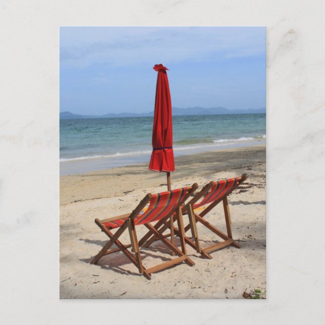 Tropischer Strand Postkarte (Vorderseite)