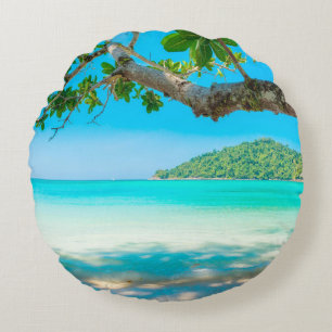 Tropischer Strand Rundes Kissen