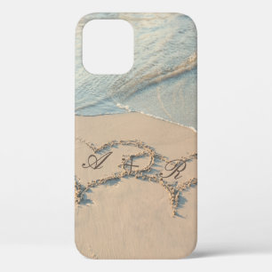 Tropischer Strand, Sand Herzen Monogramm Case-Mate iPhone Hülle