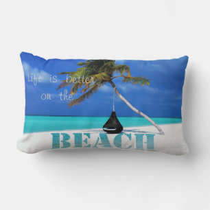 Tropischer Strand, Sand, Palme Lendenkissen