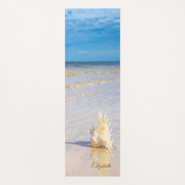Tropischer Strand, Sand, Seashell - Personalisiert Yogamatte (Vorderseite)