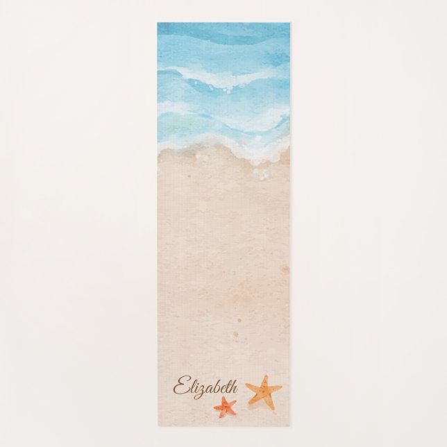 Tropischer Strand, Sand, Stars Seashells Yogamatte (Vorderseite)