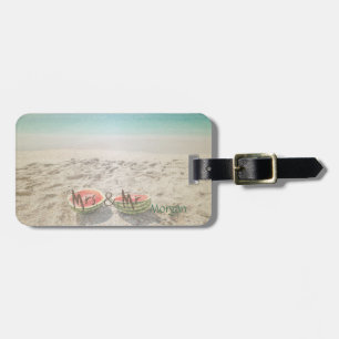 Tropischer Strand, Sand, Wassermelone, -Personalis Gepäckanhänger