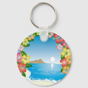 Tropischer Strand Schlüsselanhänger