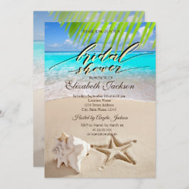 Tropischer Strand, Seastar, Seashell-Brautparty Einladung