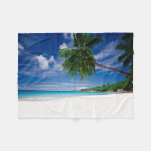 Tropischer Strand Seychellen Fleecedecke