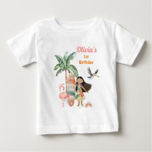 Tropischer Strand Sommer Surfen Meer 1. Geburtstag Baby T-shirt