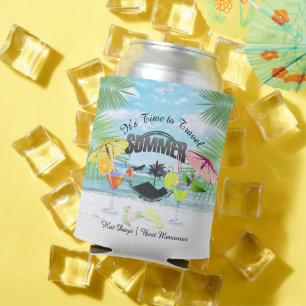 Tropischer Strand, Sommerferien PERSONALISIERT Dosenkühler