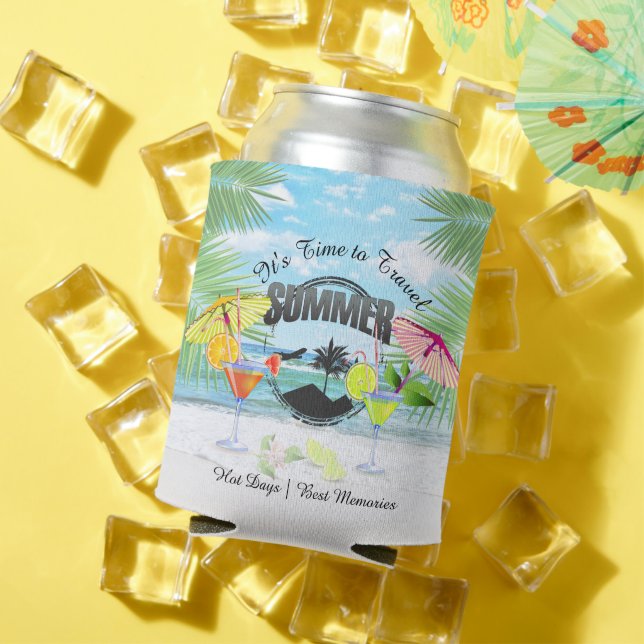 Tropischer Strand, Sommerferien | PERSONALISIERT Dosenkühler (In Situ Sommer)