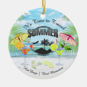 Tropischer Strand, Sommerferien   PERSONALISIERT Keramikornament