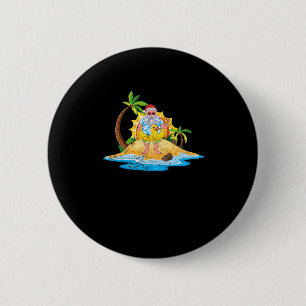 Tropischer Strand Sommeruntergang Lustiger Weihnac Button